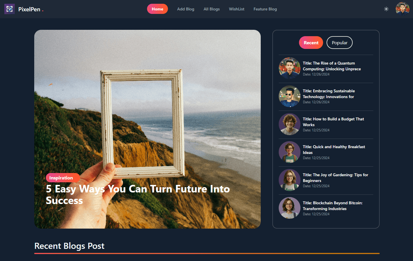PixelPen Blogging Platform