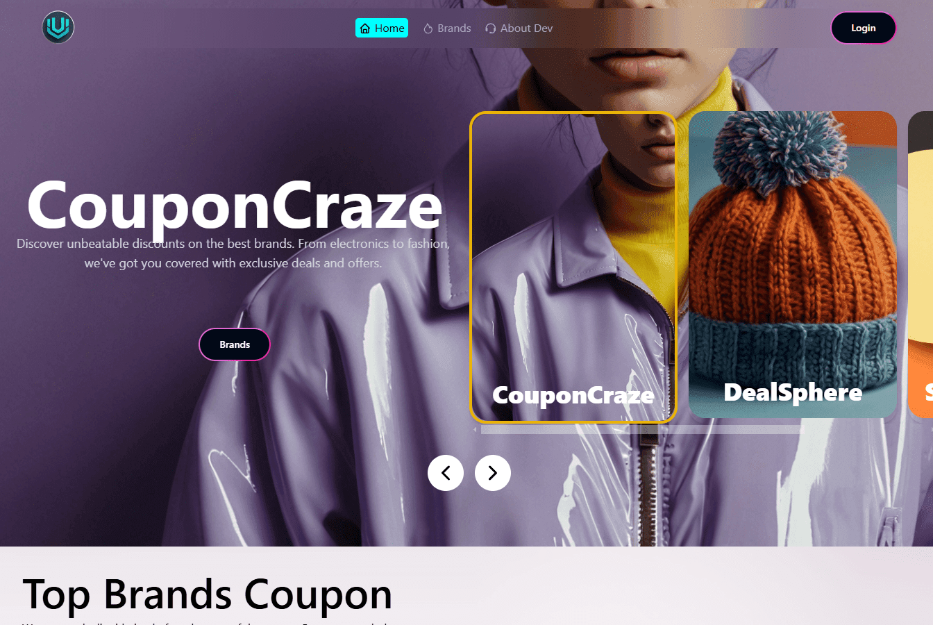 Station landing page example